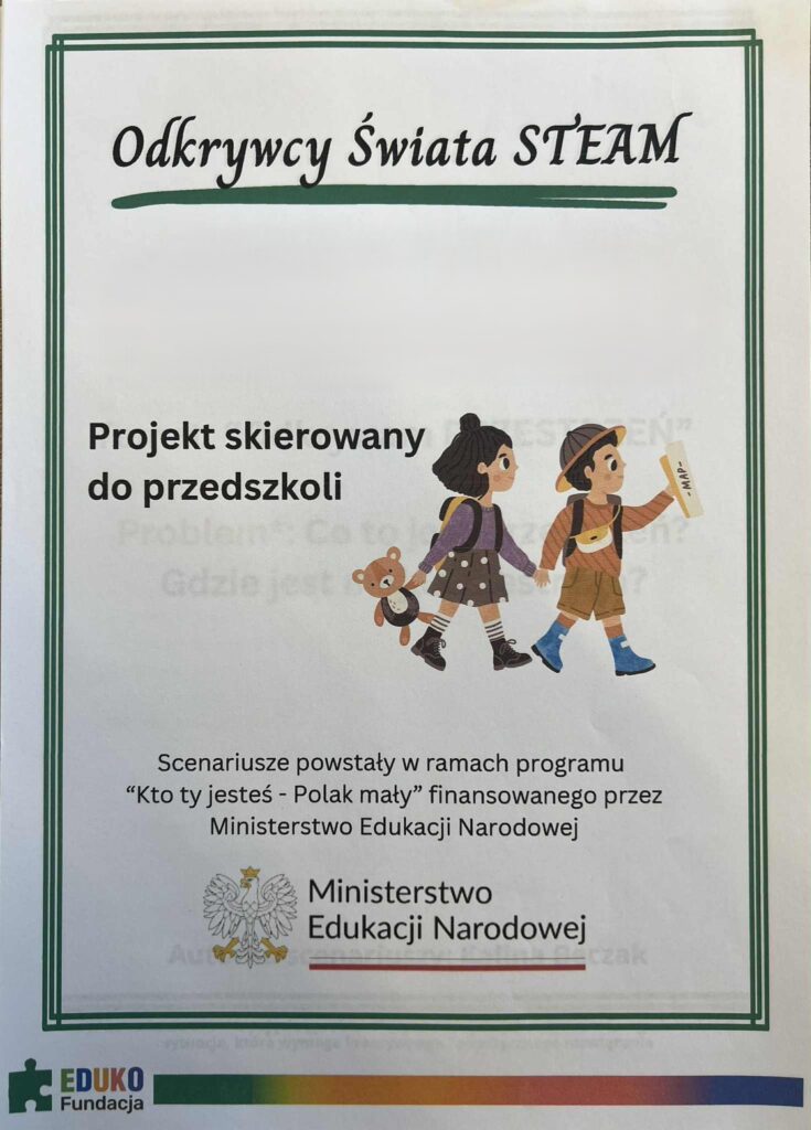 STEAM to model edukacyjny, który wspiera wszechstronny rozwój dziecka. Przez działanie i eksperymentowanie dzieci uczą się szukać rozwiązań, zadawać pytania. Elementy tego podejścia wdrażamy już w przedszkolu, ponieważ ciekawość świata kształtujemy od najmłodszych lat